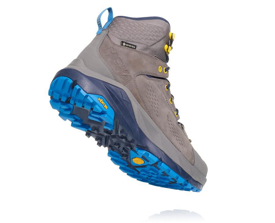 Hoka One One Yürüyüş Botları Erkek Gri/Mavi - Kaha Gore-Tex - MV4062175